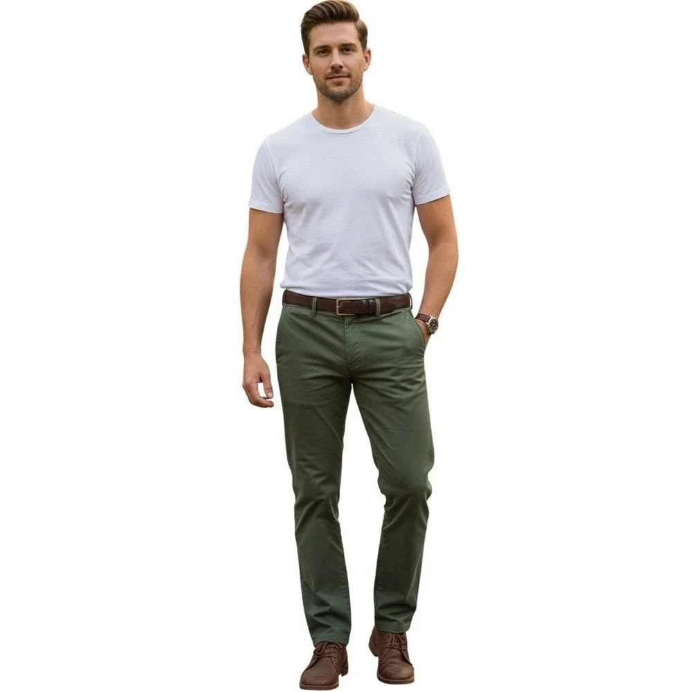 Polo Ralph Lauren Men's Stretch Chino Straight Fit‎ Pants Olive Green 32x34 New